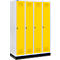 Schäfer Shop Genius Kledinglocker met fitting, 4 compartimenten, draaigrendelslot, lichtgrijs/geel