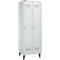 Schäfer Shop Genius Kledinglocker met poten, 2 compartimenten, 300 mm compartimentbreedte, cilinderslot, lichtgrijs
