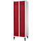 Schäfer Shop Genius Kledinglocker met poten, 2 compartimenten, B 630 x D 500 X H 1850 mm, veiligheidsdraaigrendelslot, lichtgrijs/rood