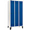 Schäfer Shop Genius Kledinglocker met poten, 3 compartimenten, 300 mm compartimentbreedte, veiligheidsdraaigrendelslot, lichtgrijs/gentiaanblauw
