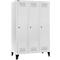 Schäfer Shop Genius Kledinglocker met poten, 3 compartimenten, 400 mm compartimentbreedte, cilinderslot, lichtgrijs/lichtgrijs