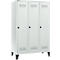 Schäfer Shop Genius Kledinglocker met poten, 3 compartimenten, 400 mm compartimentbreedte, veiligheidsdraaigrendelslot, lichtgrijs/lichtgrijs