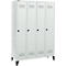 Schäfer Shop Genius Kledinglocker met poten, 4 compartimenten, 300 mm compartimentbreedte, draaigrendelslot, lichtgrijs