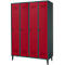 Schäfer Shop Genius Kledinglocker met poten, 4 compartimenten, draaigrendelslot, antraciet/rood