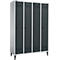 Schäfer Shop Genius Kledinglocker met poten, 4 compartimenten, draaigrendelslot, blank aluminium/antraciet