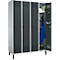 Schäfer Shop Genius Kledinglocker met poten, 4 compartimenten, draaigrendelslot, blank aluminium/antraciet