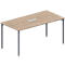 Schäfer Shop Genius Konferenztisch, 3-fach Anschluss, Rechteck, 4-Fuß Rundrohr, B 1600 x T 800 x H 720-840 mm, Eiche-Dekor/weißalu