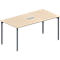 Schäfer Shop Genius Konferenztisch, 3-fach Tischanschlussfeld, Rechteck, 4-Fuß Rundrohr, B 1600 x T 800 x H 720-840 mm, Ahorn/weißaluminium RAL 9006