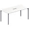 Schäfer Shop Genius Konferenztisch, 3-fach Tischanschlussfeld, Rechteck, 4-Fuß Rundrohr, B 1600 x T 800 x H 720-840 mm, weiß/weißaluminium RAL 9006