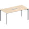 Schäfer Shop Genius Konferenztisch, 6-fach Tischanschlussfeld, Rechteck, 4-Fuß Rundrohr, B 1600 x T 800 x H 720-840 mm, Ahorn/weißaluminium RAL 9006
