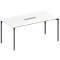 Schäfer Shop Genius Konferenztisch, 6-fach Tischanschlussfeld, Rechteck, 4-Fuß Rundrohr, B 1600 x T 800 x H 720-840 mm, weiß/weißaluminium RAL 9006