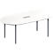 Schäfer Shop Genius Konferenztisch MODENA FLEX, 3-fach Anschluss, Oval, 4-Fuß Rundrohr, B 2000 x T 1000 x H 720-840 mm, weiß/weißalu