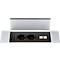 Schäfer Shop Genius Konferenztisch MODENA FLEX, 3-fach Anschluss, Rechteck, 4-Fuß Quadratrohr, B 1600 x T 800 x H 720-840 mm, lichtgrau/weißalu