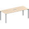 Schäfer Shop Genius Konferenztisch MODENA FLEX, 3-fach Anschluss, Rechteck, 4-Fuß Rundrohr, B 2000 x T 800 x H 720-840 mm, Ahorn/weißalu