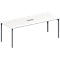 Schäfer Shop Genius Konferenztisch MODENA FLEX, 3-fach Anschluss, Rechteck, 4-Fuß Rundrohr, B 2000 x T 800 x H 720-840 mm, weiß/weißalu