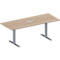 Schäfer Shop Genius Konferenztisch MODENA FLEX, 3-fach Anschluss, Rechteck, T-Fuß Rechteckrohr, B 2000 x T 800 x H 650-850 mm, Eiche-Dekor/weißalu