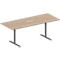 Schäfer Shop Genius Konferenztisch MODENA FLEX, 3-fach Anschluss, Rechteck, T-Fuß Rundrohr, B 2000 x T 800 x H 650-850 mm, Eiche-Dekor/weißalu
