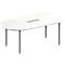 Schäfer Shop Genius Konferenztisch MODENA FLEX, 6-fach Anschluss, Oval, 4-Fuß Rundrohr, B 2000 x T 1000 x H 720-840 mm, weiß/weißalu