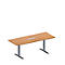 Schäfer Shop Genius Konferenztisch MODENA FLEX, 6-fach Anschluss, Rechteck, T-Fuß Rechteckrohr, B 2000 x T 800 x H 650-850 mm, Buche/weißalu