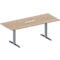 Schäfer Shop Genius Konferenztisch MODENA FLEX, 6-fach Anschluss, Rechteck, T-Fuß Rechteckrohr, B 2000 x T 800 x H 650-850 mm, Eiche-Dekor/weißalu
