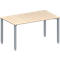 Schäfer Shop Genius Konferenztisch MODENA FLEX, Rechteck, 4-Fuß Quadratrohr, B 1400 x T 800 x H 720-840 mm, Ahorn/weißaluminium RAL 9006
