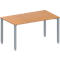 Schäfer Shop Genius Konferenztisch MODENA FLEX, Rechteck, 4-Fuß Quadratrohr, B 1400 x T 800 x H 720-840 mm, Buche/weißaluminium RAL 9006