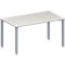 Schäfer Shop Genius Konferenztisch MODENA FLEX, Rechteck, 4-Fuß Quadratrohr, B 1400 x T 800 x H 720-840 mm, lichtgrau/weißaluminium RAL 9006
