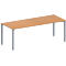 Schäfer Shop Genius Konferenztisch MODENA FLEX, Rechteck, 4-Fuß Quadratrohr, B 2000 x T 800 x H 720-840 mm, Buche/weißaluminium RAL 9006