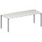 Schäfer Shop Genius Konferenztisch MODENA FLEX, Rechteck, 4-Fuß Quadratrohr, B 2000 x T 800 x H 720-840 mm, lichtgrau/weißaluminium RAL 9006