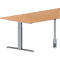 Schäfer Shop Genius Konferenztisch MODENA FLEX, Trapez, T-Fuß Rechteckrohr, B 1600 x T 800 x H 650-850 mm, Buche/weißaluminium RAL 9006
