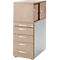 Schäfer Shop Genius ladeblok met bovenkastje incl. schuifdeur, volledig afsluitbaar, ronde handgreep, eiken/blank aluminium