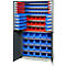 Schäfer Shop Genius Magazinschrank, mit Sichtlagerkästen, B 1055 x T 520 x H 1950 mm, anthrazitgrau/lichtgrau