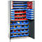 Schäfer Shop Genius Magazinschrank, mit Sichtlagerkästen, B 1055 x T 520 x H 1950 mm, anthrazitgrau/weißaluminium