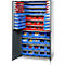 Schäfer Shop Genius Magazinschrank, mit Sichtlagerkästen, B 1055 x T 520 x H 1950 mm, anthrazitgrau/weißaluminium