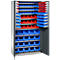 Schäfer Shop Genius Magazinschrank, mit Sichtlagerkästen, B 1055 x T 520 x H 1950 mm, anthrazitgrau/weißaluminium