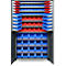 Schäfer Shop Genius Magazinschrank, mit Sichtlagerkästen, B 1055 x T 520 x H 1950 mm, anthrazitgrau/weißaluminium