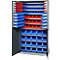 Schäfer Shop Genius Magazinschrank, mit Sichtlagerkästen, B 1055 x T 520 x H 1950 mm, anthrazitgrau/weißaluminium