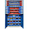 Schäfer Shop Genius Magazinschrank, mit Sichtlagerkästen, B 1055 x T 520 x H 1950 mm, enzianblau/lichtgrau