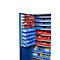 Schäfer Shop Genius Magazinschrank, mit Sichtlagerkästen, B 1055 x T 520 x H 1950 mm, enzianblau/lichtgrau