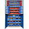 Schäfer Shop Genius Magazinschrank, mit Sichtlagerkästen, B 1055 x T 520 x H 1950 mm, enzianblau/weißaluminium
