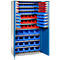 Schäfer Shop Genius Magazinschrank, mit Sichtlagerkästen, B 1055 x T 520 x H 1950 mm, enzianblau/weißaluminium