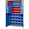 Schäfer Shop Genius Magazinschrank, mit Sichtlagerkästen, B 1055 x T 520 x H 1950 mm, enzianblau/weißaluminium