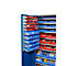 Schäfer Shop Genius Magazinschrank, mit Sichtlagerkästen, B 1055 x T 520 x H 1950 mm, enzianblau/weißaluminium