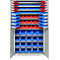 Schäfer Shop Genius Magazinschrank, mit Sichtlagerkästen, B 1055 x T 520 x H 1950 mm, lichtgrau