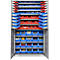 Schäfer Shop Genius Magazinschrank, mit Sichtlagerkästen, B 1055 x T 520 x H 1950 mm, weißaluminium