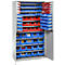 Schäfer Shop Genius Magazinschrank, mit Sichtlagerkästen, B 1055 x T 520 x H 1950 mm, weißaluminium