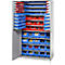 Schäfer Shop Genius Magazinschrank, mit Sichtlagerkästen, B 1055 x T 520 x H 1950 mm, weißaluminium