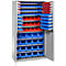 Schäfer Shop Genius Magazinschrank, mit Sichtlagerkästen, B 1055 x T 520 x H 1950 mm, weißaluminium