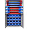 Schäfer Shop Genius Magazinschrank, mit Sichtlagerkästen, B 1055 x T 520 x H 1950 mm, weißaluminium