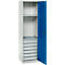 Schäfer Shop Genius materiaalkast FS, 5 OH, afsluitbaar, 2 legborden/6 laden, tot 250 kg, B 545 x D 520 x H 1950 mm, staal, lichtgrijs/gentiaanblauw